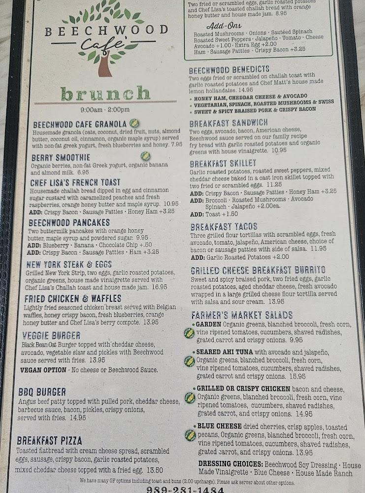 Beechwood Cafe Menu image 2